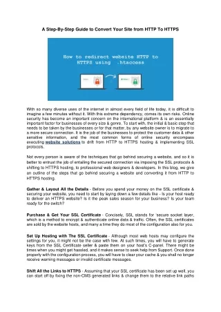 a step by step guide to convert your site from