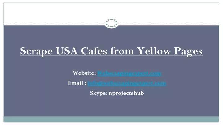 scrape usa cafes from yellow pages