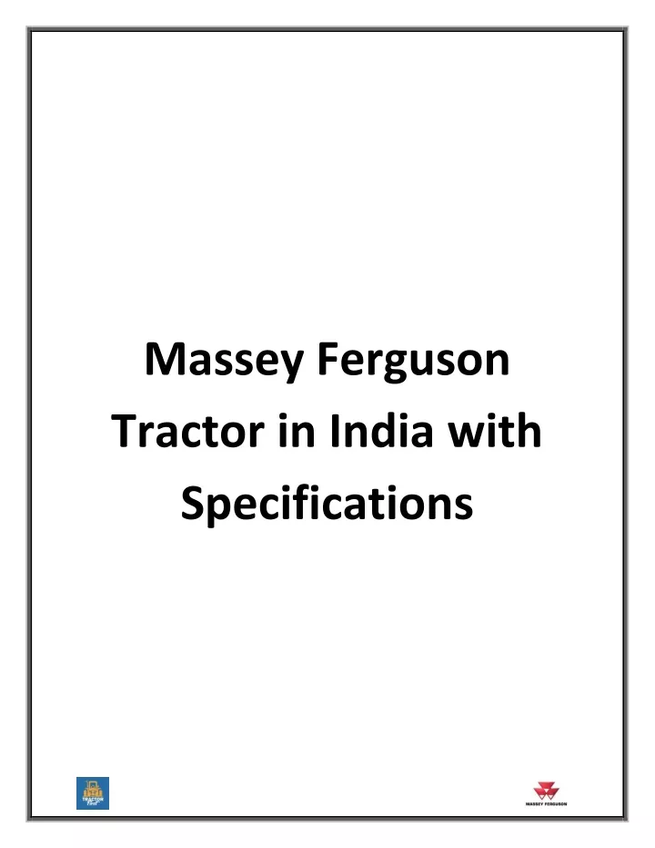 massey ferguson tractor in india with