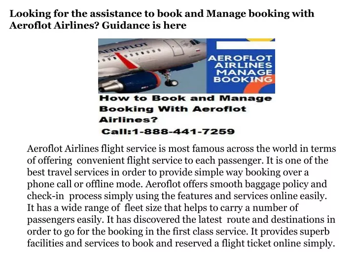 looking for the assistance to book and manage booking with aeroflot airlines guidance is here