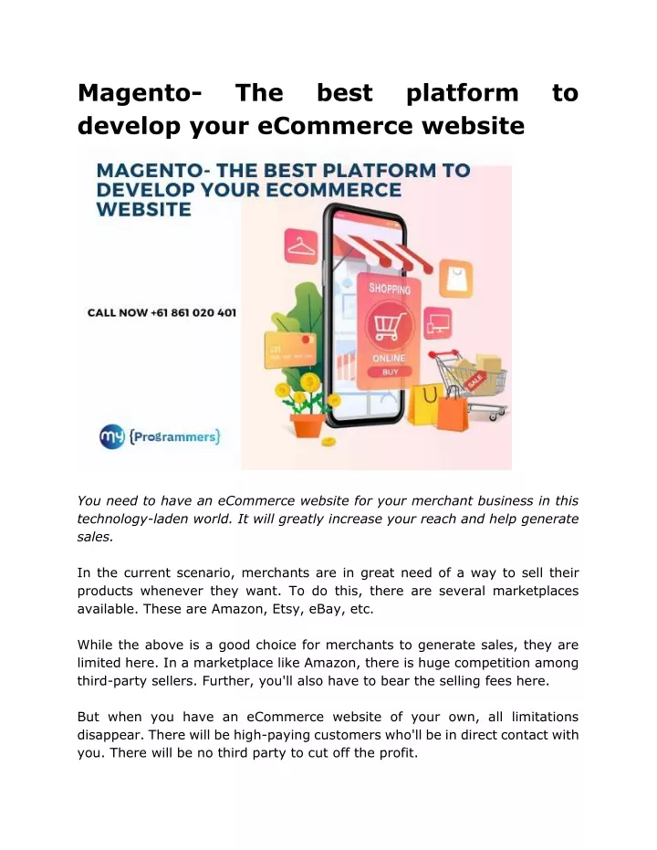 magento develop your ecommerce website