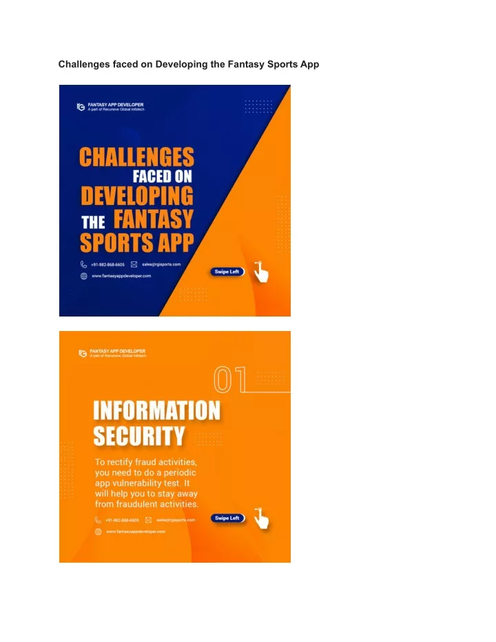 challenges faced on developing the fantasy sports