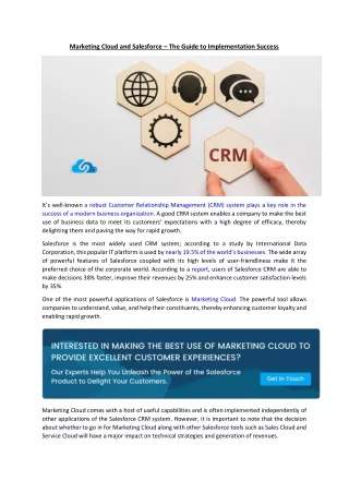 marketing cloud and salesforce the guide