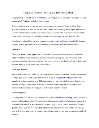 4 top essay rewriters to use once in 2022 free