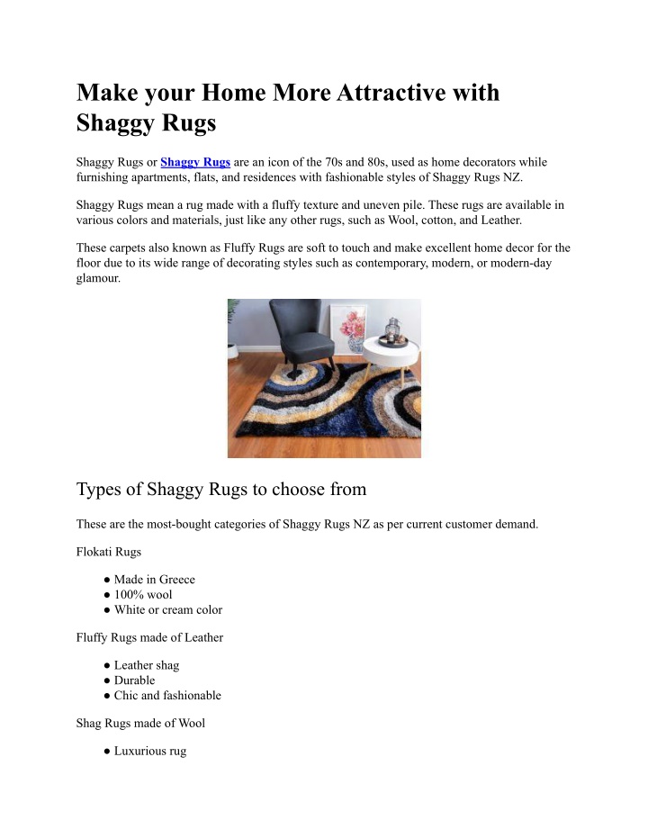 make your home more attractive with shaggy rugs