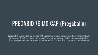 pregabid 75 mg cap pregabalin