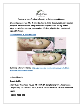 Treatment mts di jakarta barat | hello-beautycabin.com