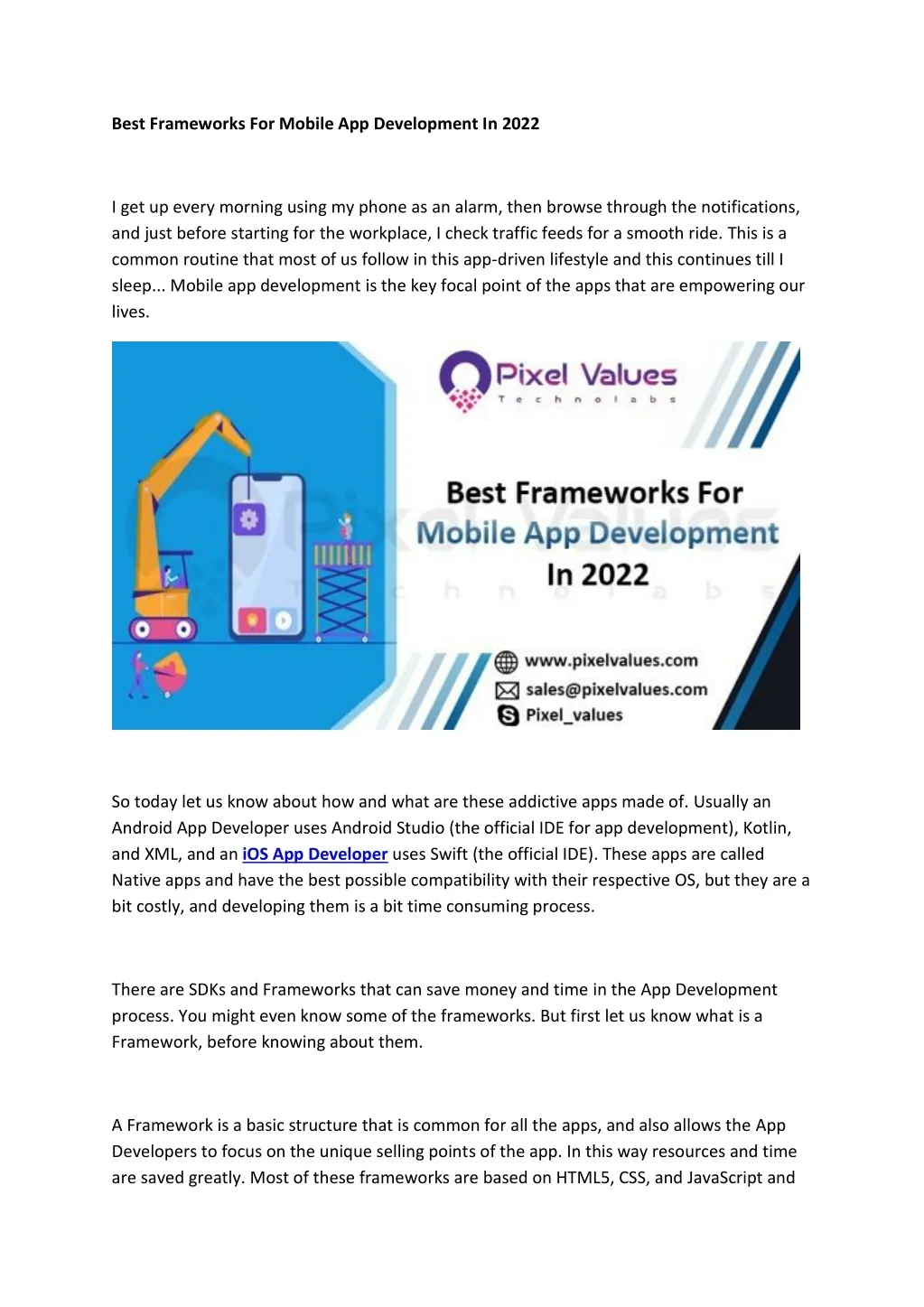PPT - Best Frameworks for Mobile App Development in 2022 PowerPoint ...