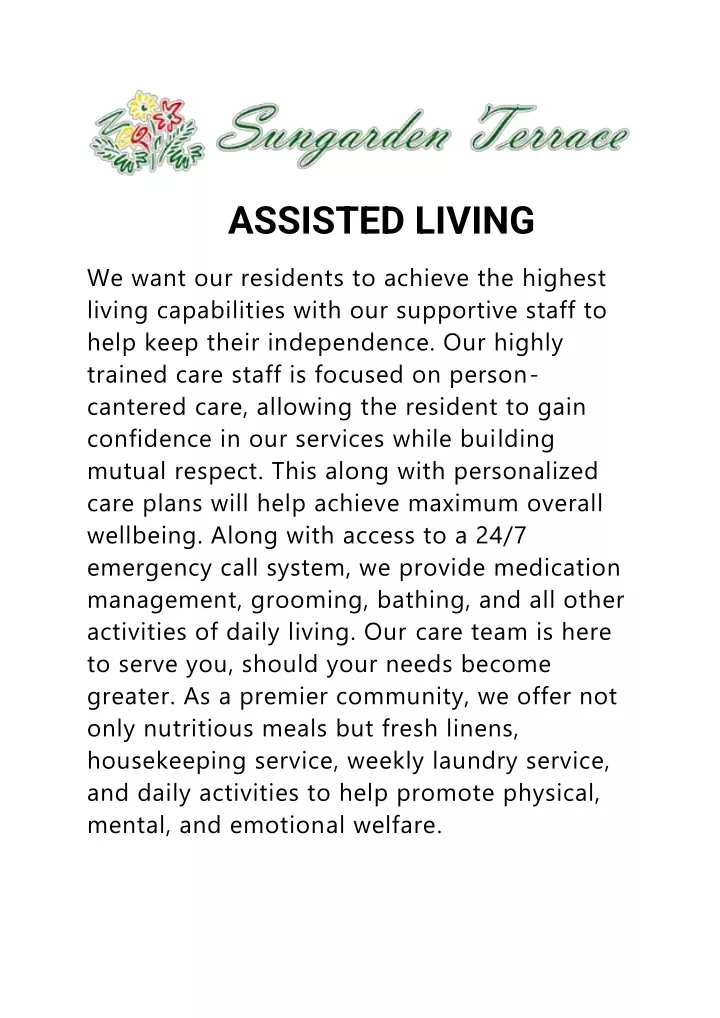 assisted living