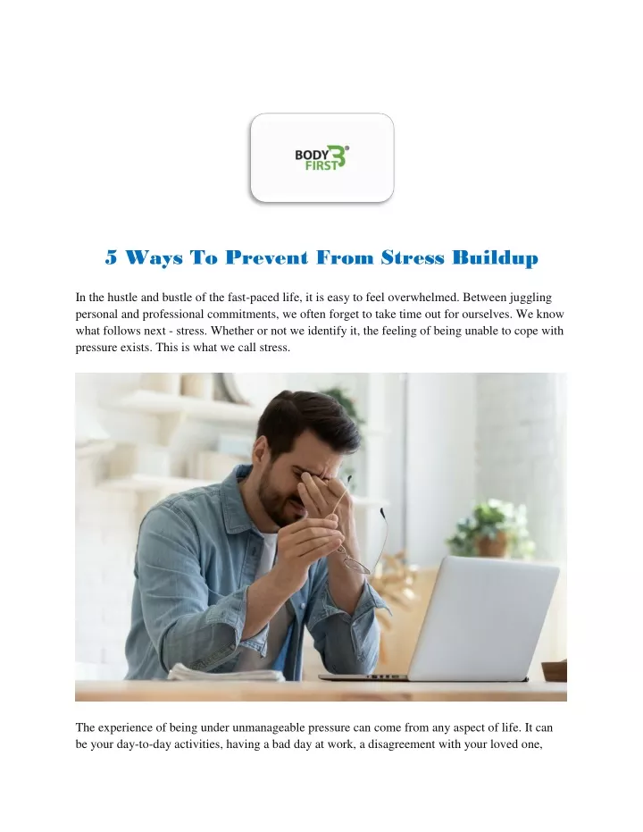 5 ways to prevent from stress buildup