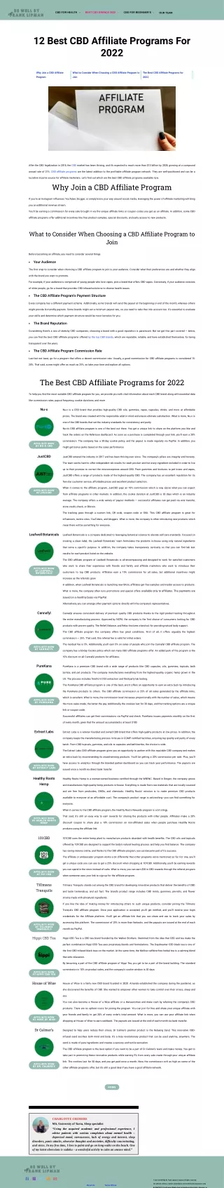 12 Best CBD Affiliate Programs For 2022