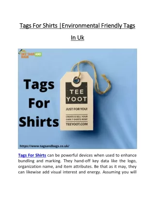 Tags For Shirts |Environmental Friendly Tags In Uk