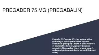 pregader 75 mg pregabalin