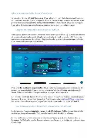 adn gps arnaque ou fiable retour d exp rience