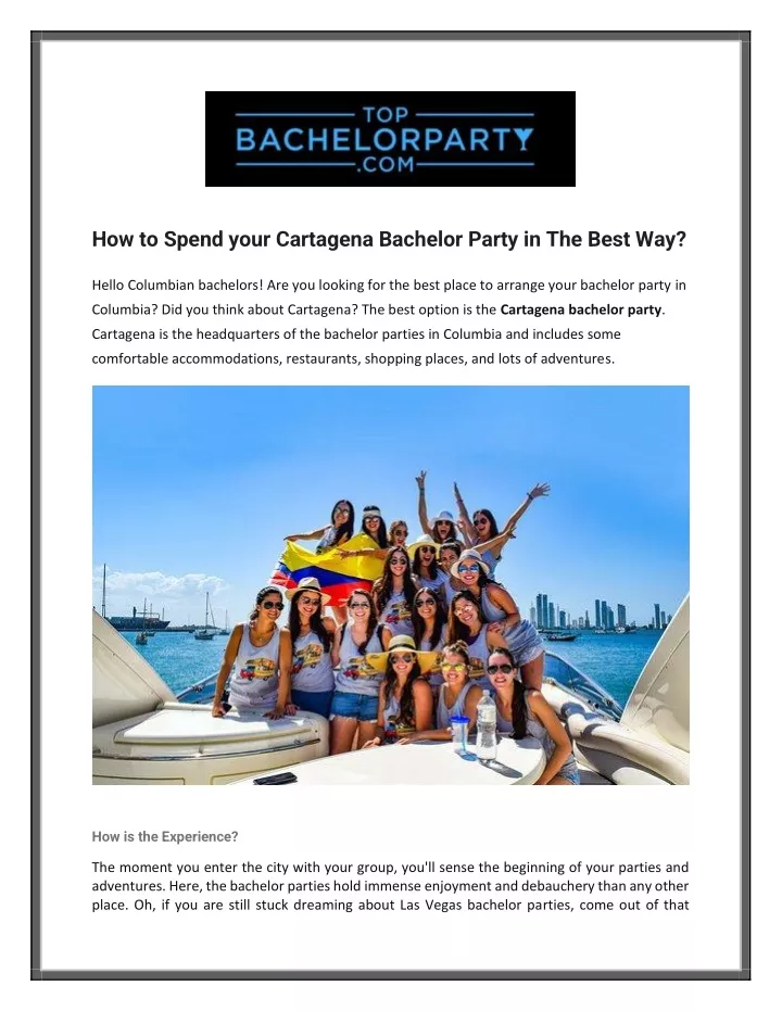 how to spend your cartagena bachelor party