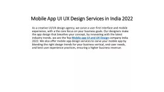mobile app ui ux design services in india 2022