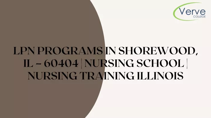 lpn programs in shorewood il 60404 nursing school