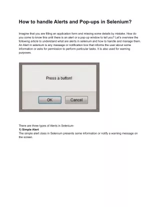 how to handle alerts and pop ups in selenium