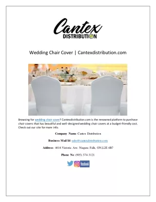 Wedding Chair Cover | Cantexdistribution.com