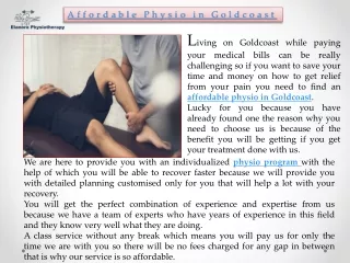 affordable physio in goldcoast