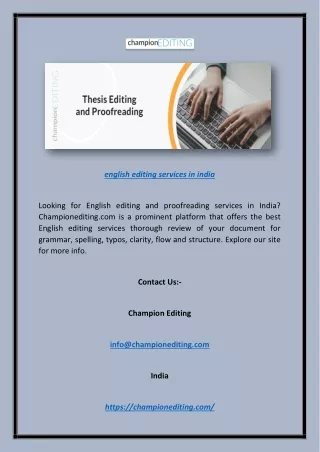 English Editing Services in India | Championediting.com