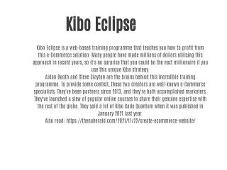 kibo eclipse