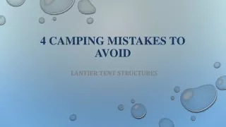 4 Camping Mistakes to Avoid