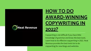 How To Do Award-Winning Copywriting In 2022