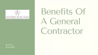 benefits of a general contractor