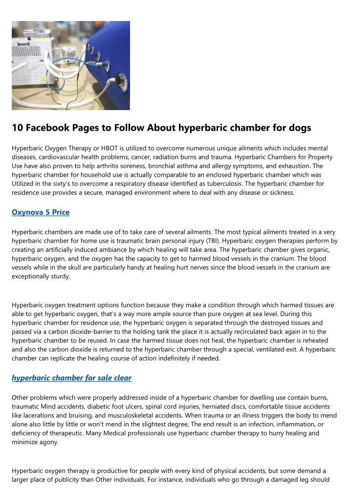10 facebook pages to follow about hyperbaric