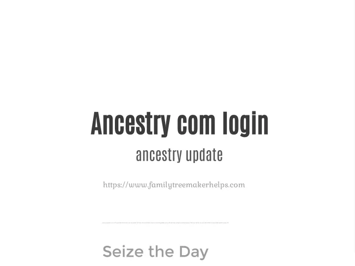 ancestry com login ancestry update