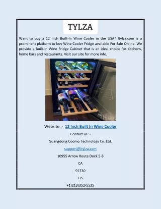 12 Inch Built in Wine Cooler | Itylza.com