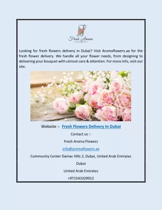 Fresh Flowers Delivery in Dubai | Aromaflowers.ae