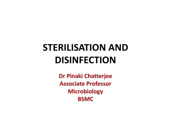 sterilisation and disinfection