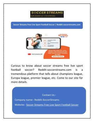 Soccer Streams Free Live Sport Football Soccer | Reddit-soccerstreams.com