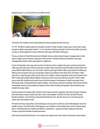 pabrikbonekayu ko telp wa0813 8889 6065