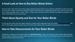 Buying Roller Blinds Online For Your Home Or Office