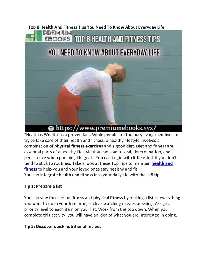 top 8 health and fitness tips you need to know