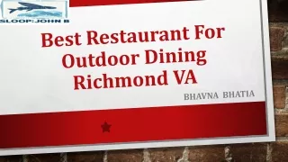 Best Restaurant For Outdoor Dining Richmond VA