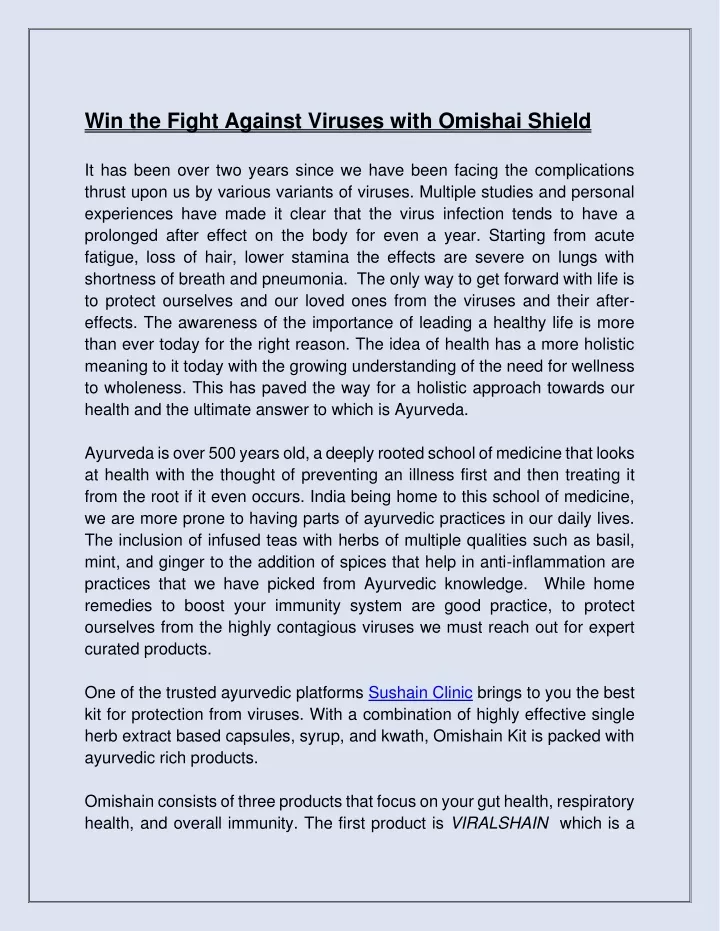 win the fight against viruses with omishai shield