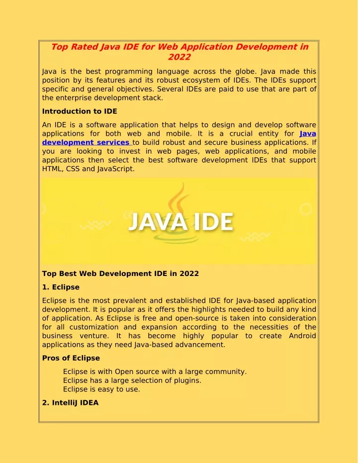 top rated java ide for web application