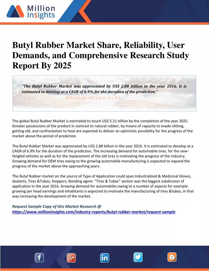 butyl rubber market share reliability user