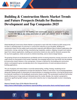 building construction sheets market trends