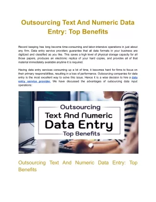 Outsourcing Text And Numeric Data Entry_ Top Benefits.docx