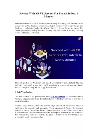 succeed with ar vr services for fintech in next