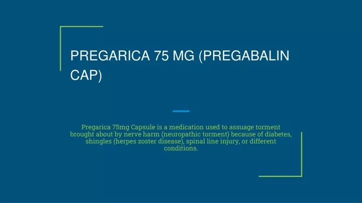 pregarica 75 mg pregabalin cap