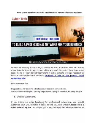 how to use facebook to build a professional
