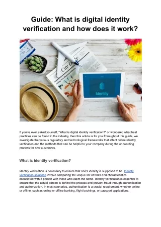 Guide: What is digital identity verification and how does it work?