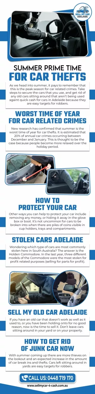 SUMMER PRIME TIME FOR CAR THEFTS