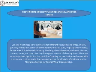 tips to finding a best dry cleaning service